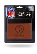 Pittsburgh Steelers Manmade Trifold Wallet - Brown