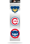 Chicago Cubs 3-Piece Retro Spirit Auto Decal - Blue
