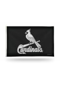 St Louis Cardinals Carbon Fiber 3x5 ft Black Silk Screen Grommet Flag