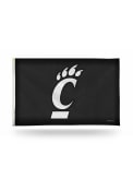 Black Cincinnati Bearcats Carbon Fiber 3x5 ft Silk Screen Grommet Flag