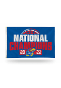 Kansas Jayhawks 2022 National Champs 3x5 Blue Silk Screen Grommet Flag