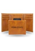 Penn State Nittany Lions Laser Engraved Trifold Wallet - Brown