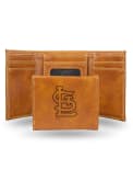 St Louis Cardinals Laser Engraved Trifold Wallet - Brown