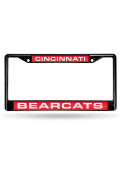 Red Cincinnati Bearcats Black Chrome License Frame