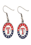 Texas Rangers Womens Silver Logo Dangle Earrings - Red