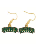 Baylor Bears Womens Gold Logo Dangle Earrings - Green