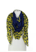 Michigan Wolverines Womens Oversized Square Scarf - Navy Blue