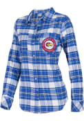 Kansas Jayhawks Womens Warm Up Dress Shirt - Blue