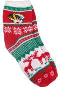 Missouri Tigers Womens Christmas Quarter Socks - Red