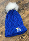 Kansas Jayhawks Womens Blue Cable Knit Knit Hat