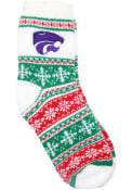 Red K-State Wildcats Holiday Womens Quarter Socks