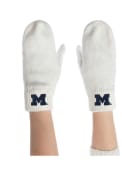 Michigan Wolverines Womens Cozy Up Mittens Gloves - White