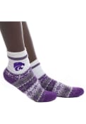 K-State Wildcats Womens Team Holiday Quarter Socks - Purple