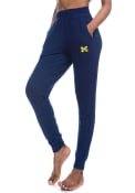 Michigan Wolverines Womens Sweater Jogger Sweatpants - Navy Blue
