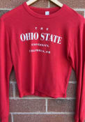 Ohio State Buckeyes Womens Crop Sweater Fleece T-Shirt - Red