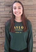 Baylor Bears Womens Crop Sweater Fleece T-Shirt - Green