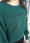 Michigan State Spartans Womens Wide Rib Crop Crew Sweatshirt - Green