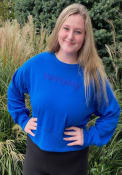 Kentucky Wildcats Womens Wide Rib Crop Crew Sweatshirt - Blue