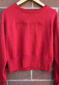 Ohio State Buckeyes Womens Wide Rib Crop Crew Sweatshirt - Red
