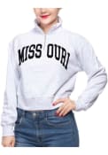 Missouri Tigers Womens Cropped 1/4 Zip Pullover - Grey