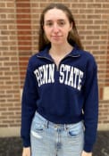 Penn State Nittany Lions Womens Cropped 1/4 Zip Pullover - Navy Blue