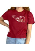 Oklahoma Sooners Womens Landscape Crop T-Shirt - Crimson
