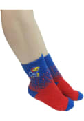 Kansas Jayhawks Womens Ombre Quarter Socks - Blue