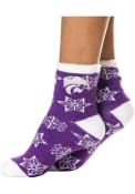Purple K-State Wildcats Snowflake Womens Quarter Socks