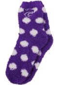 Purple K-State Wildcats Polka Dot Youth Quarter Socks