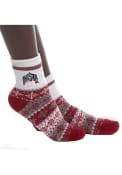 Ohio State Buckeyes Womens Holiday Quarter Socks - Red