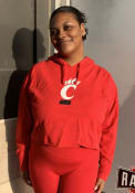 Red Womens Cincinnati Bearcats Cropped French Terry Hooded Sweatshirt