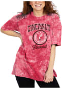 Cincinnati Bearcats Womens Cloud Dye T-Shirt - Red