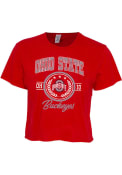 Ohio State Buckeyes Womens Cropped T-Shirt - Red