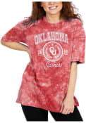 Oklahoma Sooners Womens Cloud Dye T-Shirt - Crimson