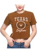 Texas Longhorns Womens Cropped T-Shirt - Burnt Orange