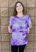 K-State Wildcats Womens Cloud Dye T-Shirt - Purple