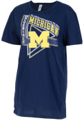 Michigan Wolverines Womens Oversized T-Shirt - Navy Blue