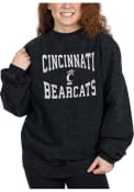 Cincinnati Bearcats Womens Mineral Wash Crew Sweatshirt - Black