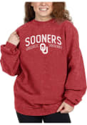 Oklahoma Sooners Womens Mineral Wash Crew Sweatshirt - Crimson