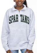 Michigan State Spartans Womens Sport Fleece 1/4 Zip Pullover - Grey