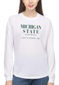 Michigan State Spartans Womens Drop Shoulder T-Shirt - White