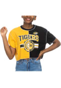 Missouri Tigers Womens Crop Patchwork T-Shirt - Black