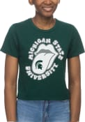 Michigan State Spartans Womens Crop T-Shirt - Green