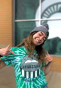 Michigan State Spartans Womens Tie Dye Mouth Crop T-Shirt - Green