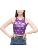 K-State Wildcats Womens Star First Down Crop Tank Top - Lavender
