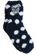 Butler Bulldogs Womens Fuzzy Dot Quarter Socks - Navy Blue
