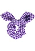 Purple K-State Wildcats Gingham Knot Womens Hair Scrunchie