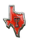 Texas Tech Red Raiders Domed Red Texas Shaped Car Emblem - Red