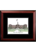 Western Illinois Leathernecks Black Matted Campus Lithograph Wall Art