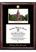 Michigan State Spartans Gold Embossed Diploma with Lithograph Picture Frame
